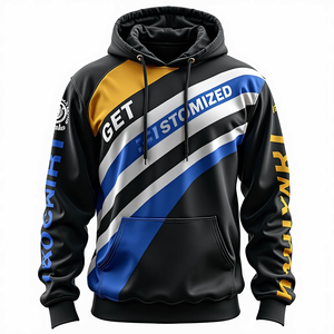 เสื้อฮู้ดผู้ชายทรงโอเวอร์ไซส์ ทนทาน พิมพ์ลายแบบซับลิเมชั่น สั่งทำได้ สตรีทแวร์ ผ้าโพลีเอสเตอร์ 100% ผสมผ้าฝ้าย ดูดีมีสไตล์ - Product Image 3