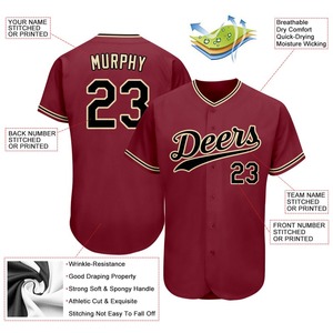 Custom Crimson Black-City Camiseta de béisbol auténtica personalizada - Product Image 3