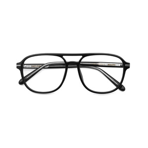 [RIETI] Lunettes de soleil RENATO C1 noires anti-lumière bleue, légères, monture intégrale, confortables, design audacieux et structuré, chic - Product Image 1