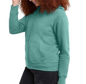 OEM Sweat à capuche zippé vierge coupe ajustée et régulière pour femmes, sweat à capuche épais d'hiver pour adolescentes, sweats à capuche Hip Hop en gros bas quantité minimale de commande - Product Image 5