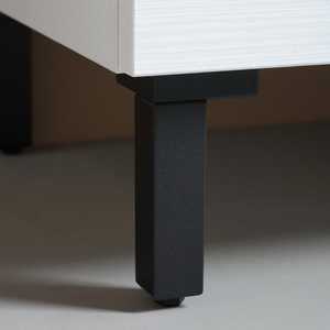 75cm White Floor-<b>Standing</b> Bathroom Cabinet with Matt <b>Black</b> Details Sink Mirror Ravenna <b>Lamp</b> - Product Image 6