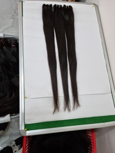 Principales exportadores Venta Mejor precio Alta calidad Virgen Remy Sedoso Onda recta Extensiones de cabello indio Paquete de trama de doble dibujado 100g - Product Image 2