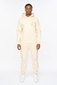 Customized Logo <b>Ivory</b> Regular Fit Fleece Breathable Hoodie 100% Cotton Men's Ribbed Hem Cuffs Casual Wear Autumn Eco-Friendly - Product Image 4