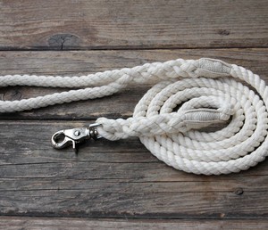 Laisse en corde de chien en coton de couleur naturelle Meilleur collier pour chien Laisse/collier en corde de coton pour chien - Product Image 1