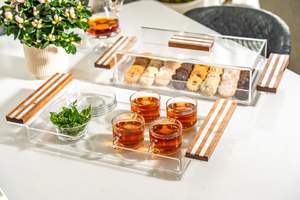 Plateau à chocolat rond en bois pour cadeau de l'Aïd el-Fitr, décoré de nacre, plateau à chocolat décoratif, taille personnalisable, nouveau plateau à chocolat en bois - Product Image 2