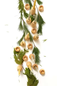 Ensemble de 3 bougeoirs en fer de conception créative, table à manger de couleur naturelle, table d'appoint, Offre Spéciale de maison, hôtels et restaurants - Product Image 4