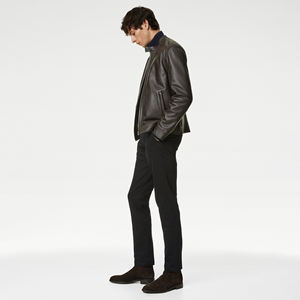 Veste en cuir authentique en cuir de vachette élégante pour hommes, veste en cuir souple confortable brodée au design personnalisé pour hommes, sortie d'usine - Product Image 4