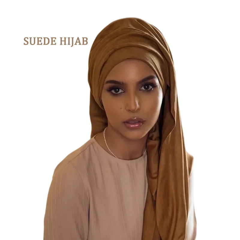 Wholesale Soft and stretchy Winter SUEDE hijab 180x70cm scarf shawls for Muslim Ladies Suede hijab scarf