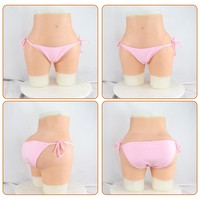 Ceinture de travesti homme-femme sexy avec faux vagin et fesses artificielles, culotte rembourrée en silicone pour un effet push-up fessier et des hanches volumineuses