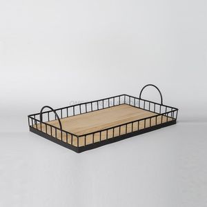 Juego de bandeja de madera negra elegante hecha a mano con diseño moderno Forma redonda elegante para la presentación en el hogar - Product Image 2