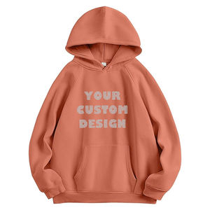 Sweat à capuche femme Vintage lourd qualité coton mélange polyester imprimé personnalisé surdimensionné à capuche décontracté brodé tricoté - Product Image 1