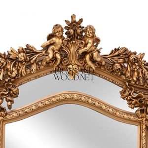 Marco de Espejo de Latón Ornamentado de Lujo, Espejo de Pared Clásico - Product Image 5