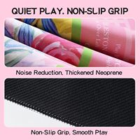 Tapis de mahjong américain avec règles, 31,5 pouces, en néoprène rose à motifs floraux, antidérapant |   Surface en néoprène souple contribuant à réduire le bruit des carreaux