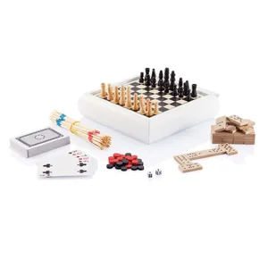 Set di Giochi da Tavolo in Legno Sostenibile 5-in-1 per Merchandising - Product Image 1