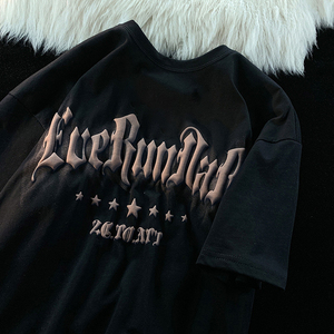 T-shirt 100% coton personnalisé pour hommes impression 3d mousse à manches courtes haute qualité pour hommes coupe ample impression 3d bouffante T-shirt - Product Image 2