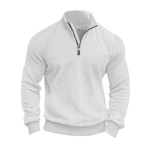 <b>Men's</b> Winter And Autumn Warm Pullover Sweatshirt Featuring <b>Quarter</b>-<b>Zip</b> Design And Solid Pattern <b>Men's</b> Long-Sleeved Sweatshirt - Product Image 3