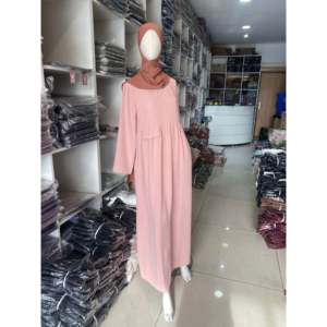 Vestido de gasa de lino modesto Abaya de tela de jazz ligero para mujer con artículo de liquidación de cintura natural vendido individualmente - Product Image 6