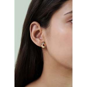 Pendientes de Aro Geométricos con Moissanita y Perla en Oro Rosa, Blanco y Amarillo para Boda y Compromiso - Product Image 2