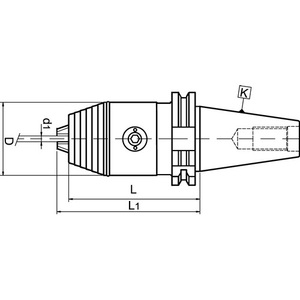 NC <b>Quick</b>-<b>Release</b> Drill Chuck DIN 69871A SK40 <b>Clamping</b> Diameter 2.5-16 mm Overhang Length 101 mm WTE - Product Image 3