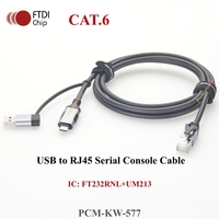 Cable de Consola USB C a RJ45 8P8C, CAT6, Serial, Rollover, Compatible con Cisco, con Chip FTDI RS-232 para Router y Switch