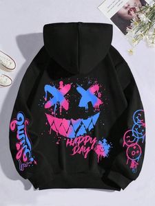Pullover Premium Estampado de Manga Larga con Bolsillo Canguro y Hombros Caídos, de Felpa 100% Algodón Orgánico para Invierno - Product Image 3