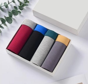 Venta al por mayor de moda personalizada transpirable cómodo U convexo gráfico Boxer ropa de hombre Color sólido Boxer calzoncillos hombres cortos - Product Image 4