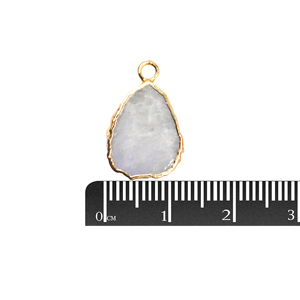 Pierre de lune arc-en-ciel 19 à 21 MM avec bélière forme inégale plaqué or pendentif pierre naturelle bijoux pierre de naissance juin - Product Image 2