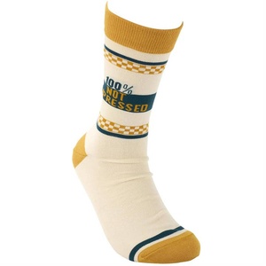 Logo de texte personnalisé Chaussettes en coton à carreaux pour hommes et femmes Streetwear rayé Certifié BSCI Chaussettes décontractées quotidiennes - Product Image 1