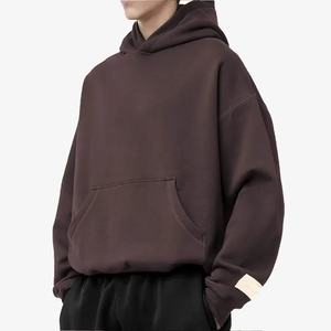 OEM fabriqué en usine hommes 100% coton Boxy poids lourd personnalisé surdimensionné pull à capuche à vendre à bas prix - Product Image 3