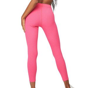 Logotipo personalizado Verano Color melocotón Fitness Conjuntos de mujer Sujetador deportivo sin mangas con costuras superiores Pantalones de fitness de cintura alta Traje deportivo - Product Image 5