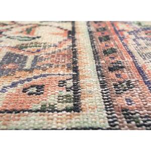 Tapis vintage en laine noué à la main, motif médaillon rouge et orange, 9x12, pour la décoration du salon - Product Image 3