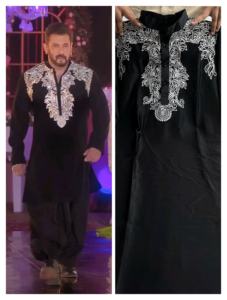 Ensemble Sherwani tendance pour homme en tissu ethnique traditionnel indien noir Kurta Pyjama Achkan manches complètes pour l'été en viscose - Product Image 6