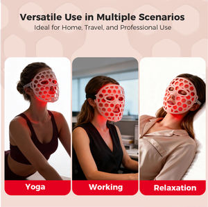 Masque facial LED Redfy <span class=keywords><strong>Salon</strong></span> 4-en-1, infrarouge, étanche, en silicone liquide, ultra-léger, thérapie par lumière LED - Product Image 5