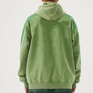 เสื้อฮู้ดผ้าฝ้าย2025สำหรับผู้ชายเสื้อฮู้ดเข้ารูปพลอยเทียมบ็อกซี่มีซิปสีจางลงแดดปรับแต่งได้ - Product Image 6