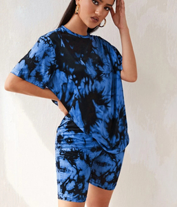 Custom Casual <b>Tie</b> Dye T Shirt and Shorts <b>Set</b> Women Two Piece Short <b>Set</b> Customized logo - Product Image 4