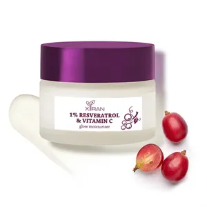 Etiqueta privada Natural 1% Resveratrol y vitamina C Blanqueamiento Antienvejecimiento Arrugas Acné Eliminador de manchas oscuras Hidratante Crema facial