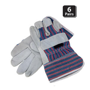 Meilleure performance Protection des mains de sécurité industrielle Gants de travail en cuir de vachette fendu Résistant à l'abrasion Gréeur canadien - Product Image 5