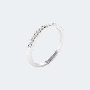 Anillo de media eternidad con diamantes de corte redondo y engaste pavé, joyería elegante y minimalista, banda para uso diario, regalo de moda para mujer - Product Image 1
