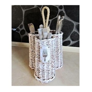 Antique Decor Rattan Wicker <b>Cutlery</b> Baskets Natural Seagrass Wicker <b>Cutlery</b> Container Rattan Wicker Fork and Knife Basket Holder - Product Image 1