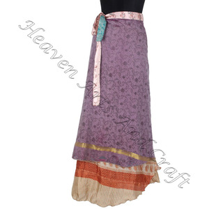 Beach Vintage Silk Magic Long Size Wrap Halter Tube 2 Layer Reversible Magic Silk Saris Wrap Falda larga Sexy Girls Long Wrap - Product Image 5