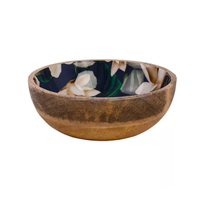 Classic Enamel Printed Wood <b>Bowl</b> Includes Spoon Flatware <b>Bowl</b> <b>Salad</b> <b>Server</b> Set Handicrafts Top Selling Sale - Product Image 1