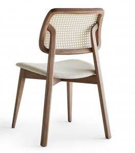 เก้าอี้รับประทานอาหารไม้สักแข็งหรูหราสไตล์สแกนดิเนเวียนพร้อมพนักพิงโค้งและเบาะนั่งสำหรับการตกแต่งภายในที่ทันสมัย - Product Image 6