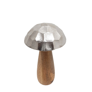 Ensemble de 3 sculptures champignon en aluminium de grande taille couleur naturelle nickel design attrayant pour dessus de table décor à la maison - Product Image 6