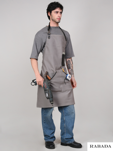 ผ้ากันเปื้อนผ้าแคนวาสผ้ากันเปื้อนหนังสำหรับเชฟทำโลโก้ออกแบบได้ตามที่ต้องการ - Product Image 5