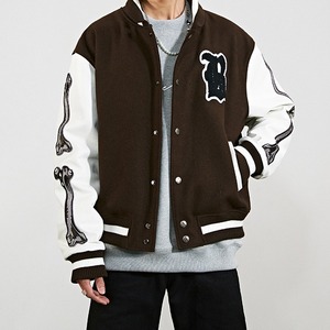 Vente en gros vestes Letterman Varsity pour hommes camouflage Sports Varsity Jacket avec col montant manches en cuir Option pas cher - Product Image 3