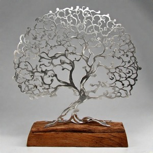 SilverBranch AuraBranch EternaBloom Escultura de árbol de metal decorativa hecha a mano para el hogar y la Oficina - Product Image 2