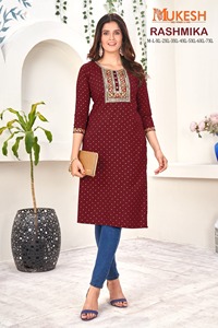 Servicio OEM Otoño Invierno RAYON SLUB Mujeres Kurtis Ladies Casual Wear Kurtis con diseño personalizado - Product Image 6