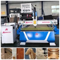 Nouvelle Conception Routeur CNC à Moteur Pas à Pas PLC 1325 1530 pour Gravure et Découpe sur Bois et MDF avec Rouleau de Pression NC Studio Mach3 3.2kw Refroidissement par Eau