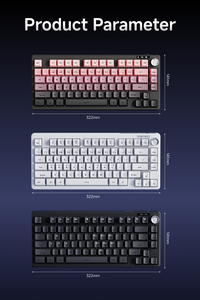 <span class=keywords><strong>Clavier</strong></span> à membrane EWEADN F75 à connexion tri-mode, sans fil 2,4 GHz, rétroéclairage RVB, interrupteurs Gateron, touches translucides ABS, pour jeux - Product Image 5