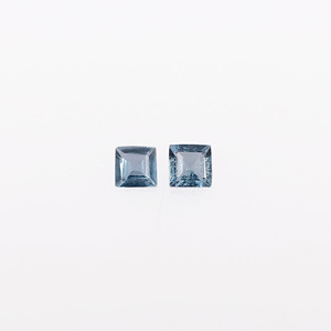 Aigue-marine brésilienne naturelle 3x3mm coupe carrée 0.20 cts pierre précieuse en vrac pour la fabrication de bijoux - Product Image 1